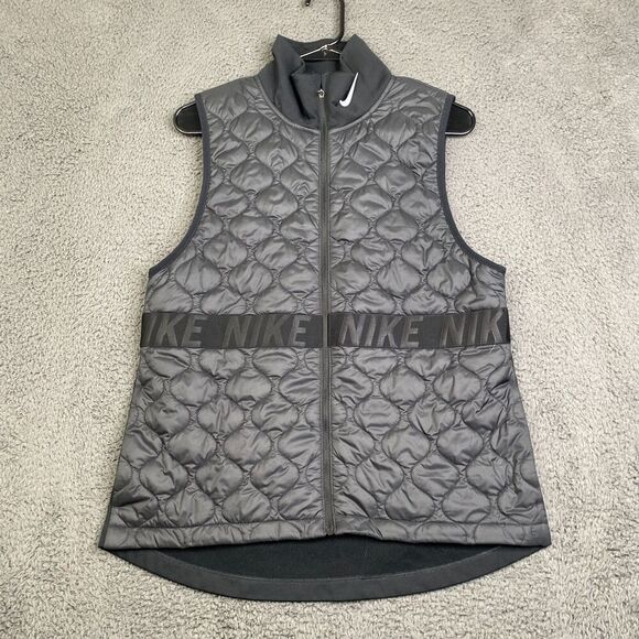 Nike Womens Running Aerolayer Thermore Vest Black Size Medium Gilet bv3869 - Picture 1 of 13